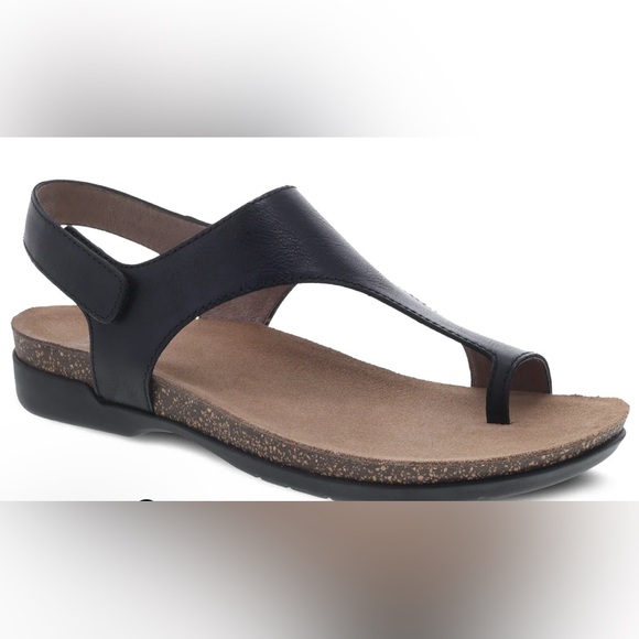 Dansko Shoes - Women’s Sandy Dansko Reece Black Leather Open Toe Sandals Size 42 US 12